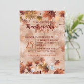 Herfst Herfst bruin verlaat Thanksgiving diner Kaart (Staand voorkant)