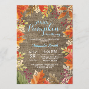Herfst Herfst Burlap Boy Baby shower Uitnodiging