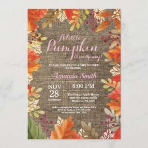 Herfst Herfst Burlap Girl Baby shower Uitnodiging