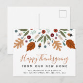 Herfst Herfst Calligrafie Thanksgiving Beweging Aankondigingskaart (Voorkant / Achterkant)
