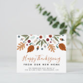 Herfst Herfst Calligrafie Thanksgiving Beweging Aankondigingskaart (Staand voorkant)