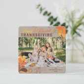 Herfst Herfst Deco Bladeren Wervelingen Thanksgivi Feestdagenkaart (Staand voorkant)