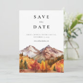 Herfst herfst elegante bruiloft save the date (Staand voorkant)