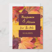 Herfst herfst esdoorn bladeren bruiloft opslaan va kaart (Voorkant)