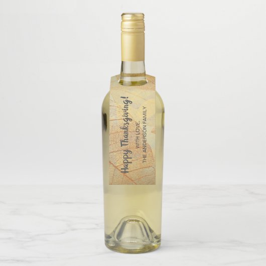 Herfst - Herfst Familie Monogram Bladeren Flessenhanger (Op fles)