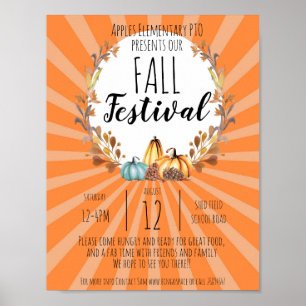 herfst herfst festival PTO PTA-fondsenwerving Poster