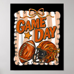 Herfst Herfst Football Bow Game Day Touchdown Seiz Poster
