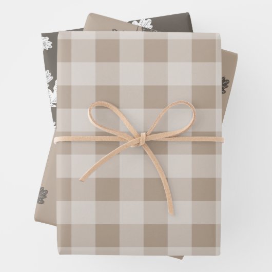 Herfst Herfst gebladerte bladeren bruin geruite pa Inpakpapier Vel (In situ)