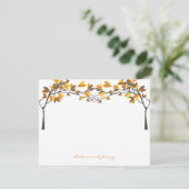 Herfst herfst geknoopt liefde bomen bruiloft dank  bedankkaart (Staand voorkant)