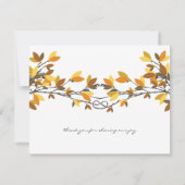 Herfst herfst geknoopt liefde bomen bruiloft dank  bedankkaart (Achterkant)