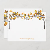Herfst herfst geknoopt liefde bomen bruiloft dank  bedankkaart (Voorkant / Achterkant)