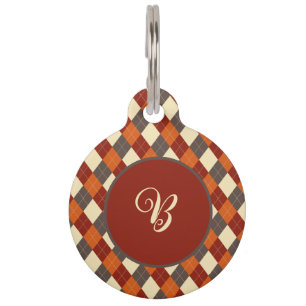 Herfst/Herfst Gingham patroon Huisdierpenning