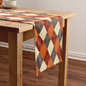 Herfst/Herfst Gingham patroon Korte Tafelloper (Voorbeeld)