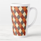Herfst/Herfst Gingham patroon Latte Mok (Rechts)