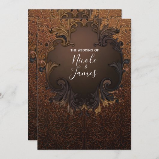 herfst Herfst gouden sierbladeren bruiloft Kaart (Voorkant / Achterkant)