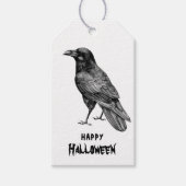 Herfst Herfst Happy Halloween Raven Crow Check Cadeaulabel (Voorkant)