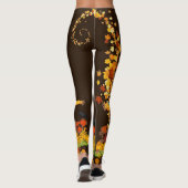 Herfst herfst herfst leest zwart of bruin leggings (Achterkant)