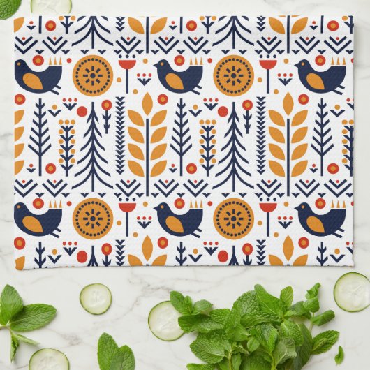 herfst herfst herfstkunstpatroon theedoek (Gevouwen)