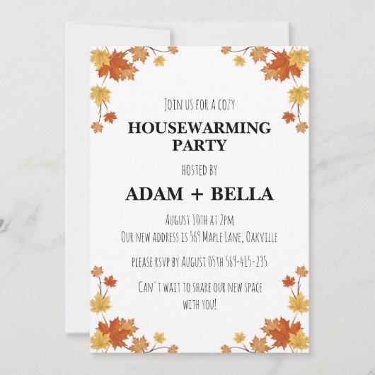 Herfst herfst housewarming uitnodigingen (Voorkant)