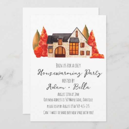 Herfst herfst housewarming uitnodigingen (Voorkant / Achterkant)