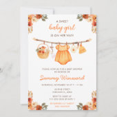 Herfst Herfst Kleding Line Meisje Baby shower Kaart (Voorkant)