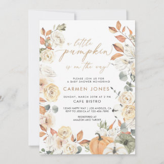 Herfst herfst kleine pompoen Baby shower uitnodigi Kaart
