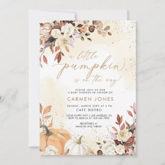 Herfst herfst kleine pompoen Baby shower uitnodigi Kaart