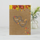 herfst Herfst kleur bladeren takje harten Kaart (Staand voorkant)