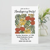 Herfst Herfst Kleurrijke Pompoen Thanksgiving Part Kaart (Staand voorkant)