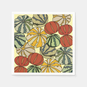 Herfst Herfst Kleurrijke Pompoenen Partij Servet