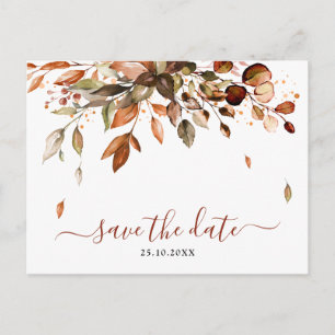 Herfst herfst laat roestvast land sparen de datum  briefkaart