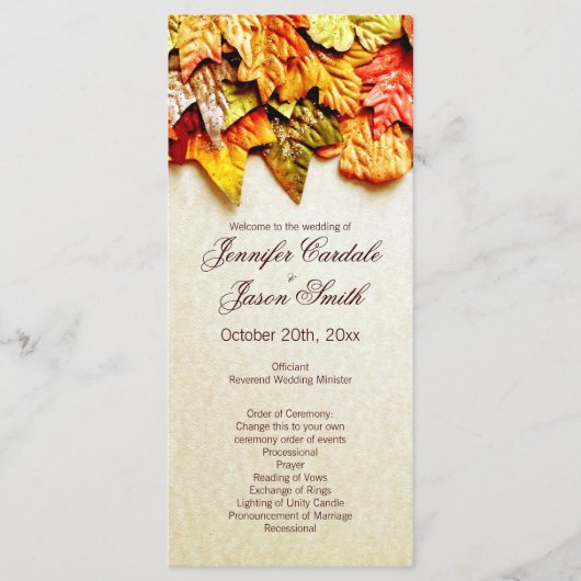 Herfst herfst laat verticale weddenschappen over programma (Voorkant)