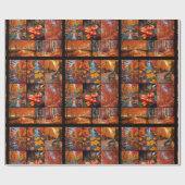 Herfst Herfst Landschap Foto Collage Art Cadeaupapier (Vlak)