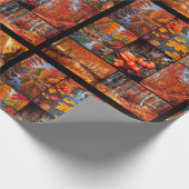 Herfst Herfst Landschap Foto Collage Art Cadeaupapier (Hoek)