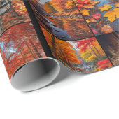 Herfst Herfst Landschap Foto Collage Art Cadeaupapier (Rol Hoek)