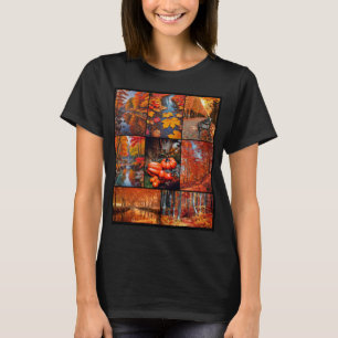 Herfst Herfst Landschap Foto Collage Art T-shirt