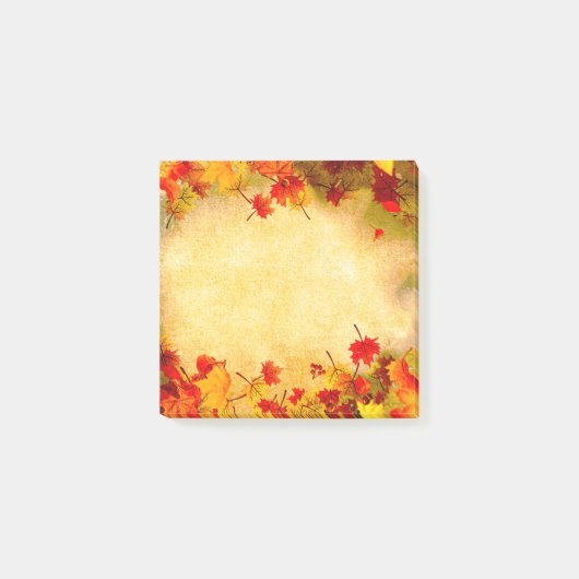 Herfst herfst leest op oude papieren achtergrond post-it® notes (Voorkant)
