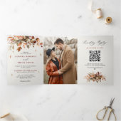 Herfst herfst leest roestrijk land boho Wedding Drieluik Aankondiging (Binnen)