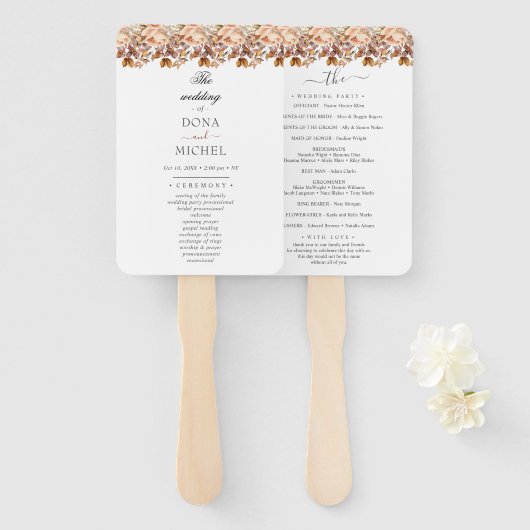 Herfst herfst leest roestrijk land boho Wedding Handwaaier (Voorkant en achterkant)