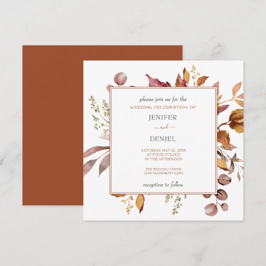 Herfst herfst leest roestrijk land boho Wedding Kaart (Voorkant / Achterkant)