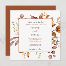 Herfst herfst leest roestrijk land boho Wedding Kaart
