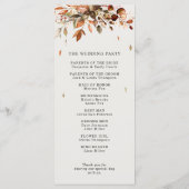 Herfst herfst leest roestrijk land boho Wedding Programma (Achterkant)