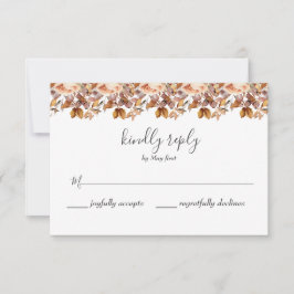 Herfst herfst leest roestrijk land boho Wedding RSVP Kaartje