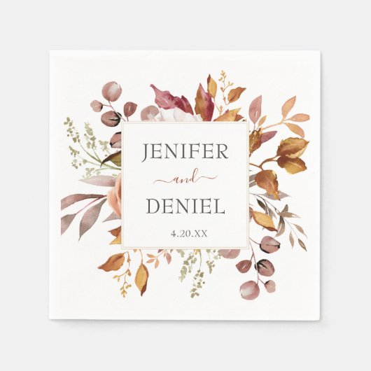 Herfst herfst leest roestrijk land boho Wedding Servet (Voorkant)