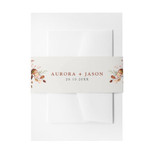 Herfst herfst leest roestrijk land boho Wedding Uitnodigingen Wikkel