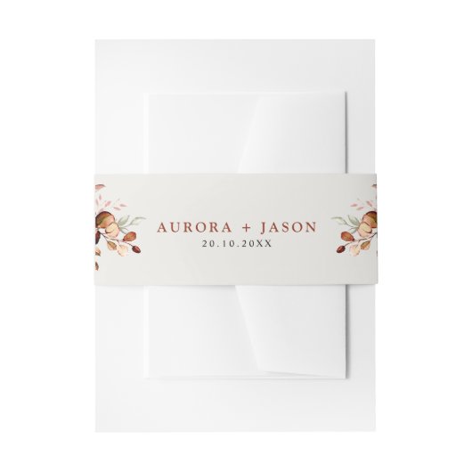 Herfst herfst leest roestrijk land boho Wedding Uitnodigingen Wikkel (Voorkant Voorbeeld)