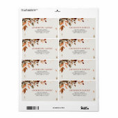 Herfst herfst leveert roestende bruiloft etiket (Full Sheet)