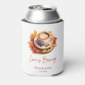 Herfst Herfst Liefde is Brouwen Vrijgezellenfeest  Blikjeskoeler (Blikje Achterkant)