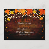 Herfst Herfst Lights Rustiek Briefkaart Save Date (Voorkant)