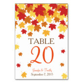 Herfst herfst maple Leaf Wedding Table Card Kaart (Achterkant)